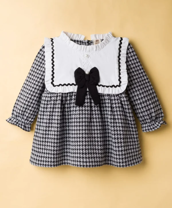 Babyhug 100% Cotton Knit Short Sleeves Floral Printed Frock with Bloomer and Bow Applique - Mint Green main image 1